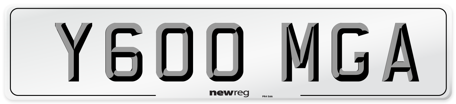 Y600 MGA Number Plate from New Reg